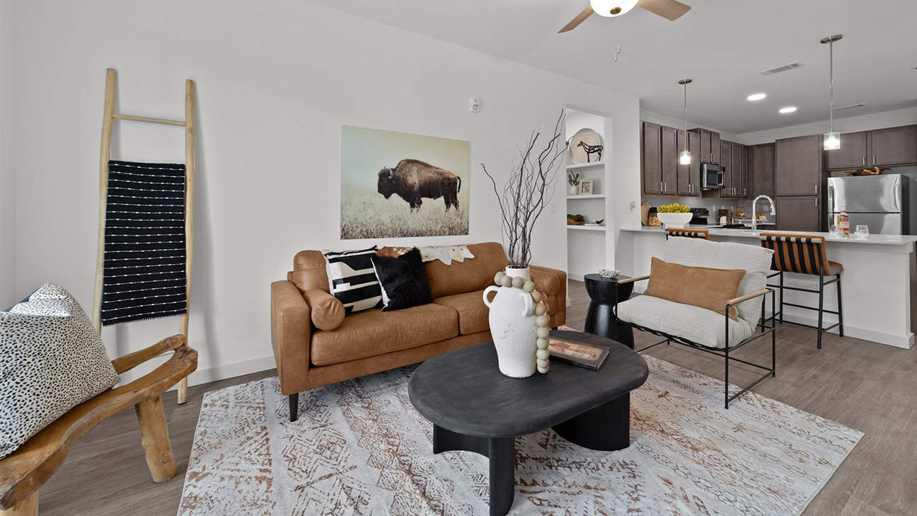 Living room of a unit at Haven Apartment Homes